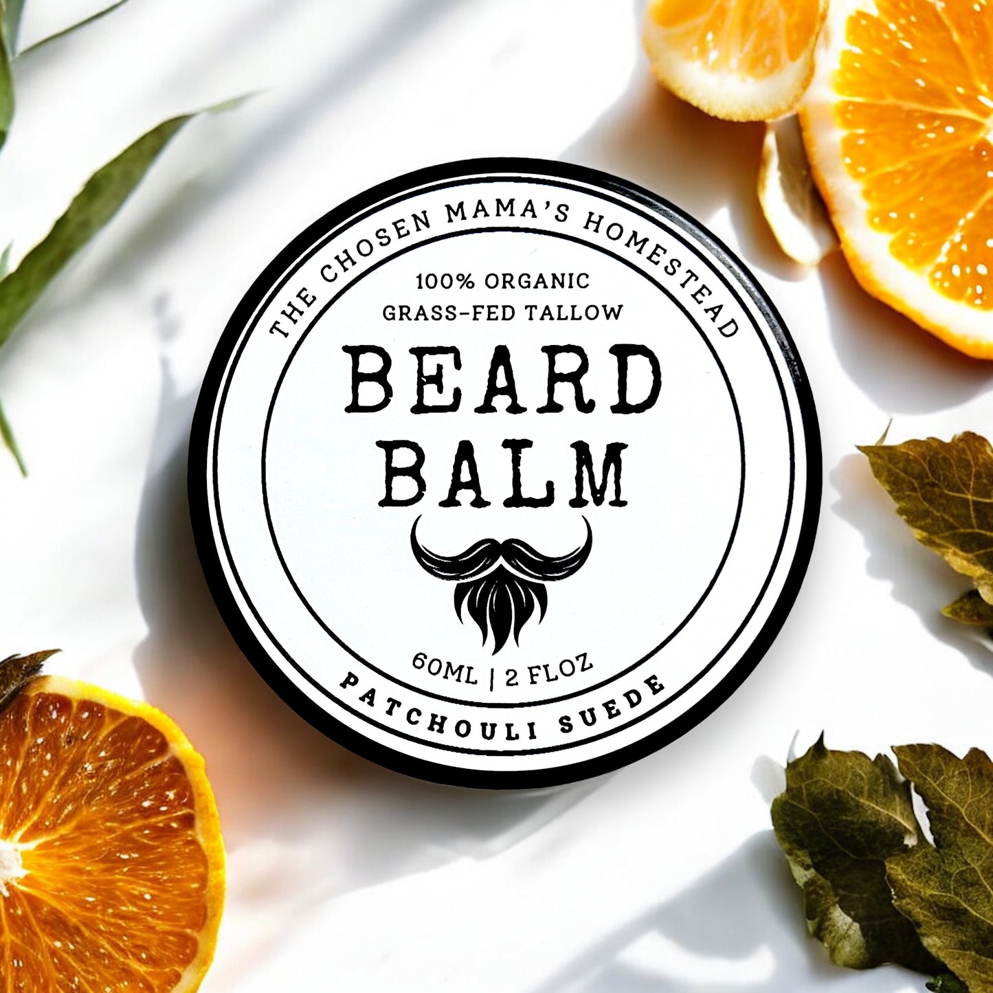 Patchouli Suede | Tallow Beard Balm (Grounding & Balanced)