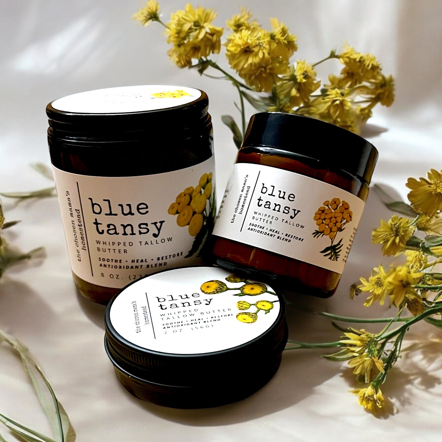 Blue Tansy | Whipped Tallow Butter (Soothe, Heal & Restore | Antioxidant Blend)